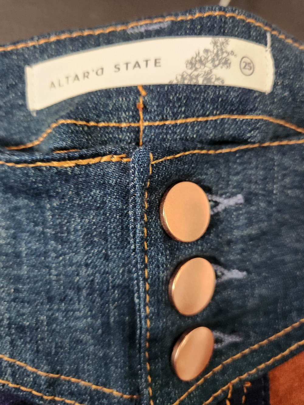 NWOT Altar'd State Flare Jeans Multi Colored Striped Bohemian Festival sz 25x31 - Picture 4 of 10